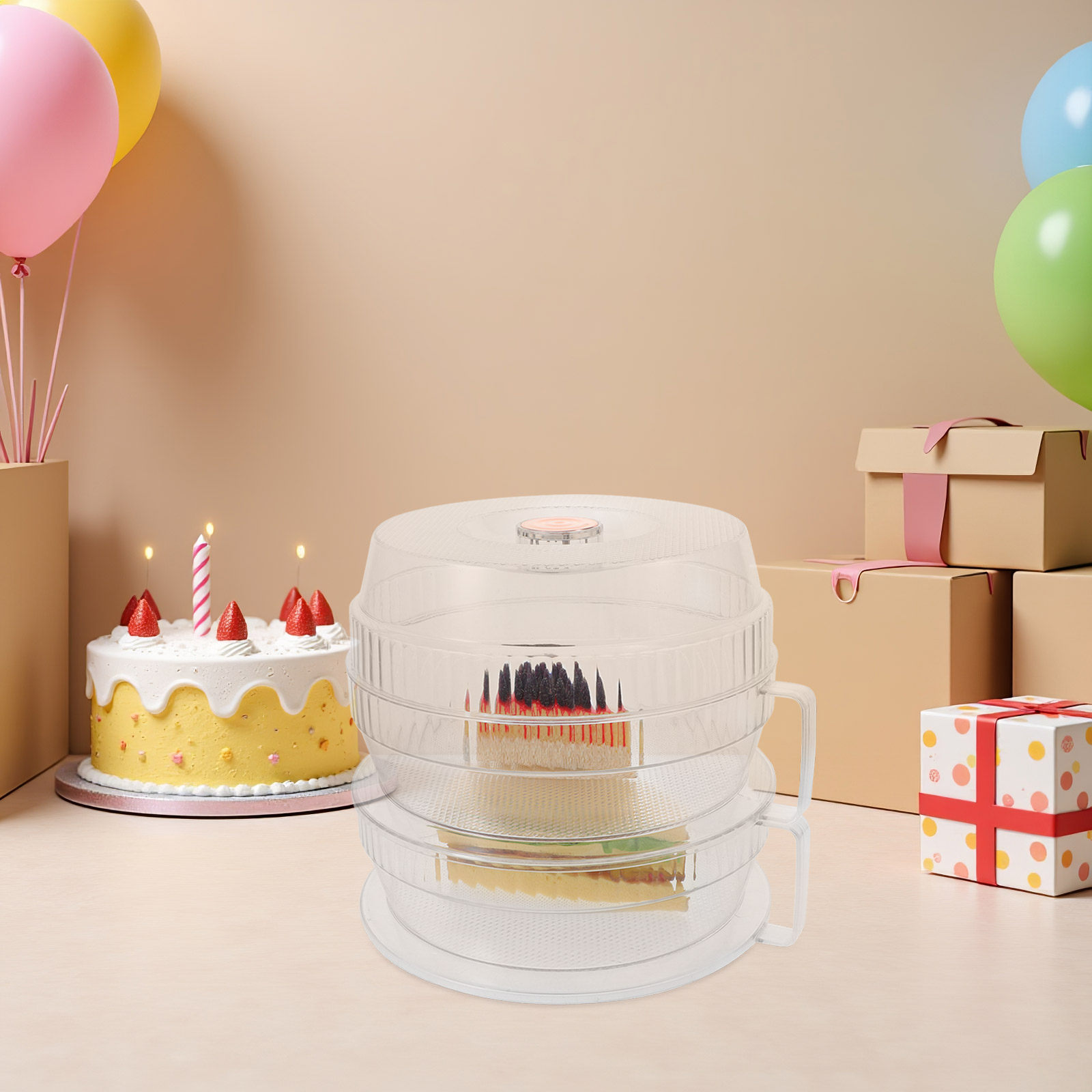 Plastic Dome Clear - 1Set Cake Stand Dome Lid Clear
