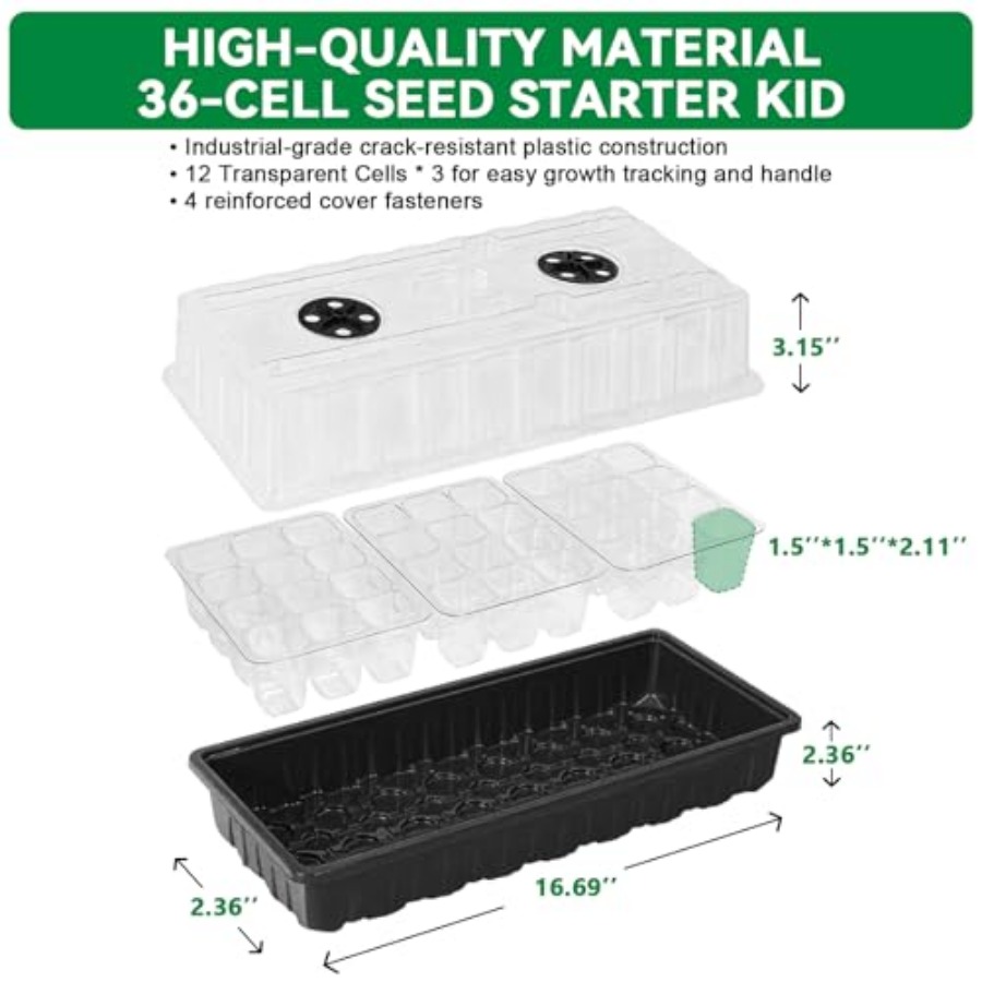 Seed Starter Tray with Grow Li - Humidity Dome Kit บทวิจารณ์และราคา