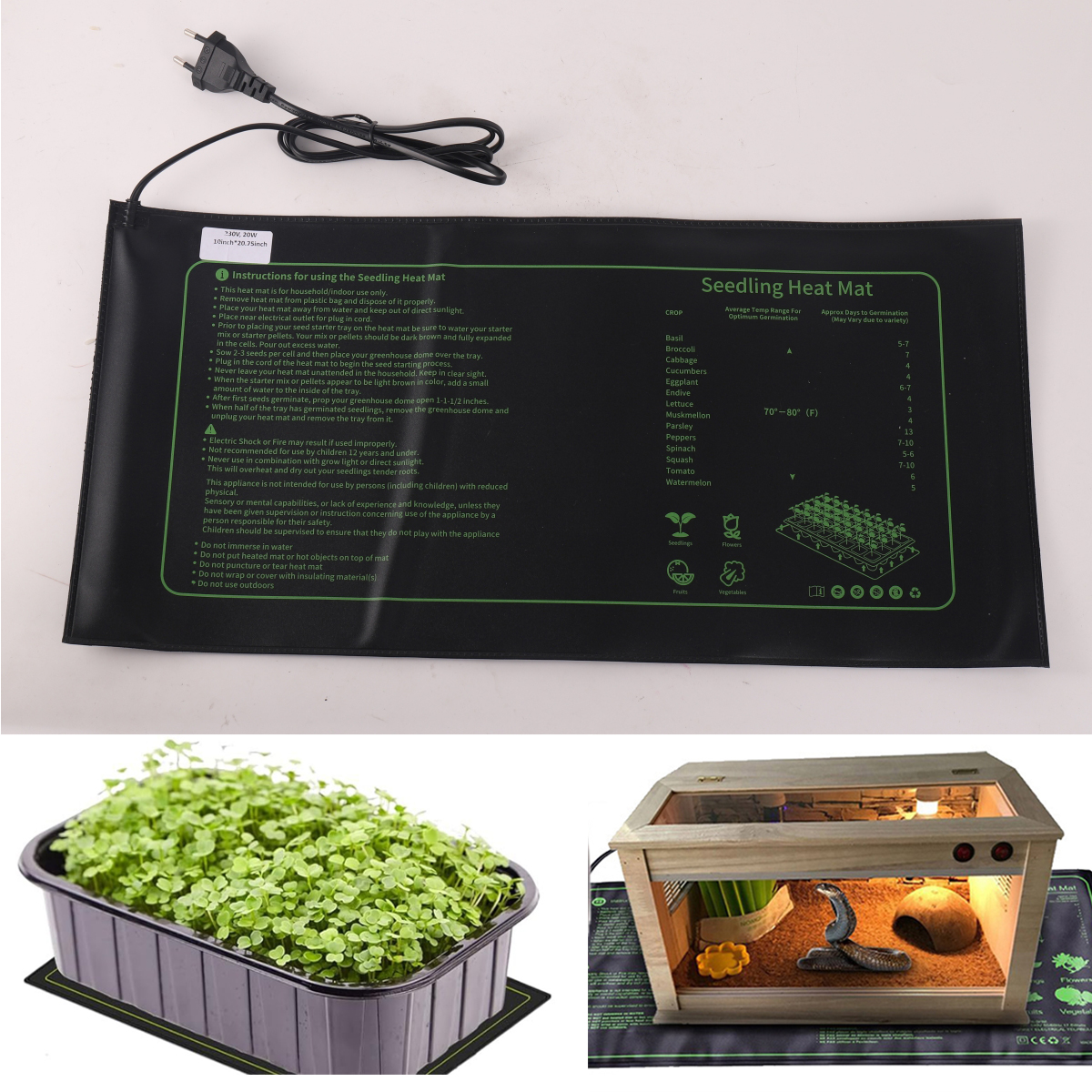 20W Seedling Heating Pad 230V  - Heat Mat Seedling บทวิจารณ์และราคา