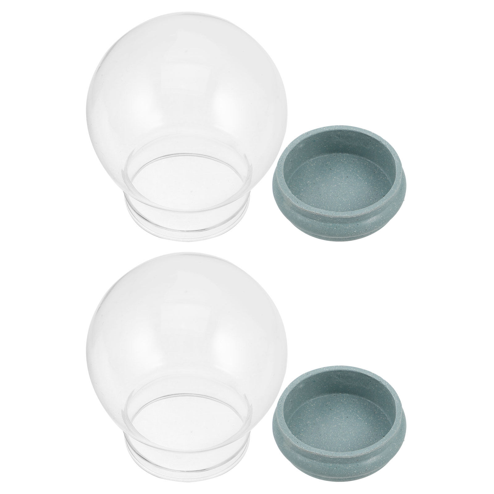 2Pcs Glass Snow Globe Clear Do - Plastic Dome Clear บทวิจารณ์และราคา