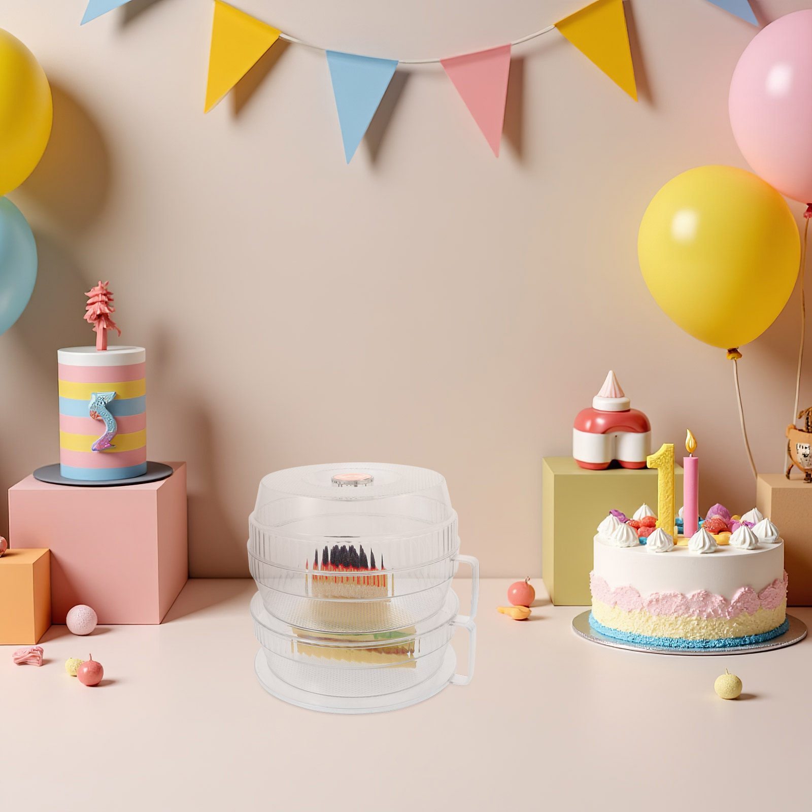1Set Cake Stand Dome Lid Clear - Plastic Dome Clear บทวิจารณ์และราคา