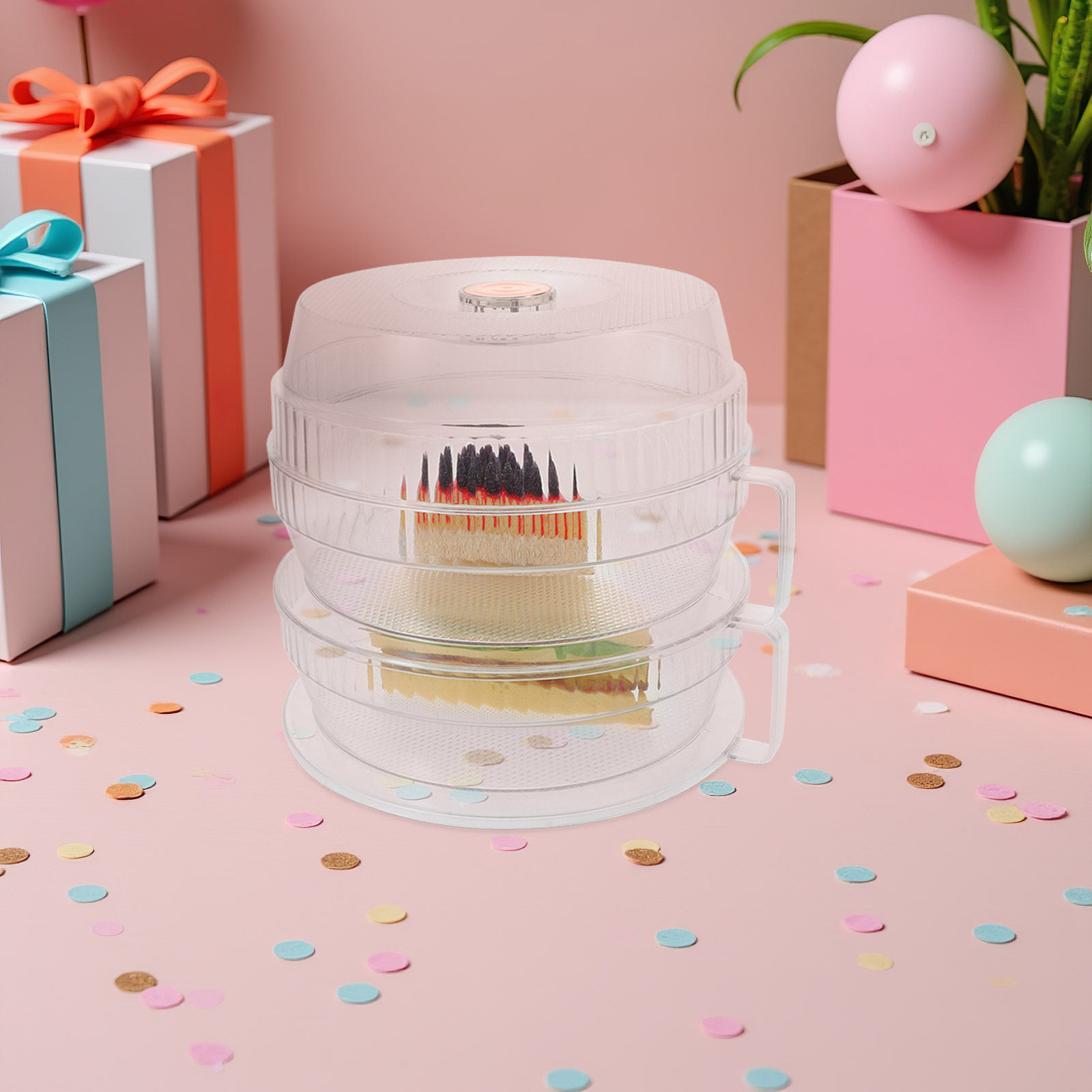 1Set Cake Stand Dome Lid Clear - Plastic Dome Clear บทวิจารณ์และราคา